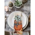 thumbnail image 2 of Fall Pumpkin Cloth Napkins Set of 4 Reusable Dinner Napkins, Retro Brown Coffee Autumn Eucalyptus Sunflower Cocktail Napkin Washable Table Napkins for Wedding/Holiday Party/Baby Shower 20"x20", 2 of 7