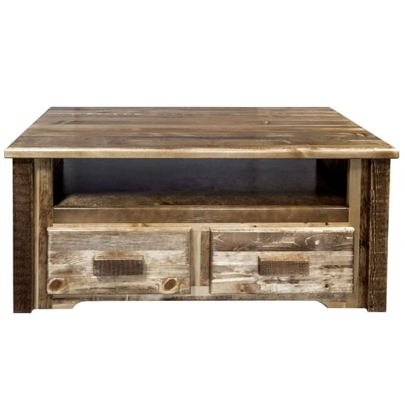 Homestead Collection Two Drawer Sitting Chest/Entertainment Center, Stain & Lacquer Finish