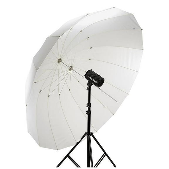 Pro 16-rib, 65' Shoot-Through Neutral White Diffusion Parabolic Umbrella