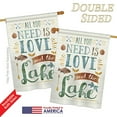 thumbnail image 3 of Breeze Decor BD-OU-H-109050-IP-BO-D-US18-WA 28 x 40 in. All You Need Is Love & Lake Nature Outdoor Impressions Decorative Vertical Double Sided House Flag, 3 of 4
