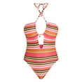 thumbnail image 5 of No Boundaries Keyhole Halter One-Piece Swimsuit, Women’s XXS-XXL, 5 of 5