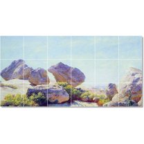 Ceramic Tile Mural-Charles Courtney Curran Landscapes Painting 166. 72" w x 36" h using (18) 12 x 12 ceramic tiles