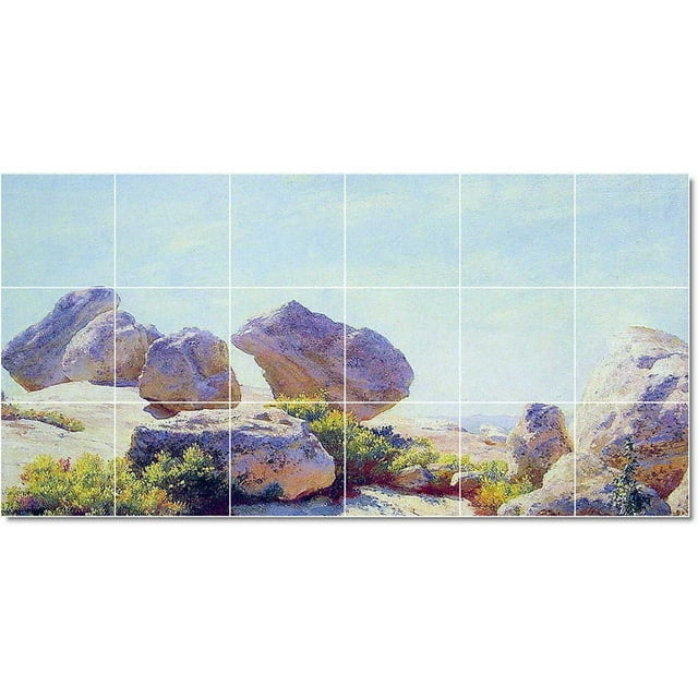 Ceramic Tile Mural-Charles Courtney Curran Landscapes Painting 166. 72" w x 36" h using (18) 12 x 12 ceramic tiles