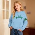 thumbnail image 2 of St. Patrick's Day Girls Hooded Sweatshirt With Print And Pocket Cozy Pullover Casual Kids Top Irish Green Pullover Hoodie 3-14Y, 2 of 4