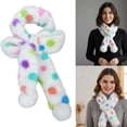 thumbnail image 2 of Weflink Stylish Dot Fleece Scarf Winter Neck Wrap Portables Travel Neck Warmer, 2 of 13