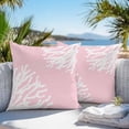 thumbnail image 2 of Outdoor Waterproof Pillow Covers Pack of 2, Sea White Coral Marine Pink Background Modern Art Decorative Throw Pillowcases Cushion Covers for Garden Patio Tent Sofa Couch, 26x26 inch, 2 of 8