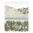 thumbnail image 2 of Stellar Design Studio 20x24 White Modern Wood Framed Museum Art Print Titled - Watercolor Mountain Retreat I, 2 of 4