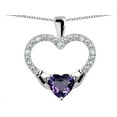 thumbnail image 2 of Star K� Hands Holding Heart Simulated Alexandrite Claddagh Pendant Necklace, 2 of 9
