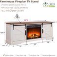 thumbnail image 5 of OKD Farmhouse Fireplace TV Stand for TVs up to 75", Rustic Entertainment Center with 23” Electric Fireplace and Storage for Living Room, Bedroom, Antique White, 5 of 7