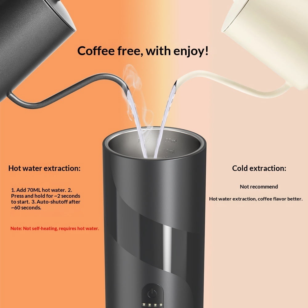 Portable Espresso Machine - Travel Espresso Maker for Both Coffee Ground & Capsules - Battery Powered Coffee Maker - Portable Coffee Maker for Travel, Camping, Home, Office, RV