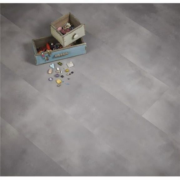 9 x 47.9 in. Flexxfloor Schilthorn Vinyl Plank Flooring, Dark Gray