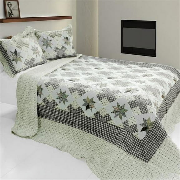 Starry Sky - 3 Pieces Cotton Vermicelli-Quilted Printed Quilt Set  Full & Queen Size - Multicolor