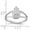 thumbnail image 5 of Sterling Silver Rhodium-Plated Cz Heart Hamsa Ringsize 6 - Jbsp, 5 of 5