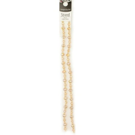 Clear Hand Cut Crystal Jewels - Cousin Glass Champagne AB Rondell Crystal Strand, 102 Piece