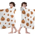 thumbnail image 4 of Classic Halloween Pumpkins Pattern Hooded Bath Towel，60"x35" for Ages 3 To 12 Kids, Quick Dry Lightweight Soft Microfiber Hood Beach Towel Cover Up for Kids, 4 of 7