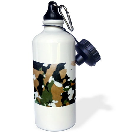 

3dRose Green n Brown Camouflage Sports Water Bottle 21oz