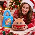 thumbnail image 2 of Giant Dumpling Pillow, Cute Plush Stuffed Steamed Bun with Steamer Box, Slow Rebound Decompression Fidget Pillow for Adult Stress Relief, 1 Pack, 2 of 7