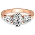 thumbnail image 4 of IGI Certified 4 Carat Oval Shape Lab Grown Diamond Engagement Ring | 14K Rose Gold | Della Three stone Pear Shape Side Lab Diamond Ring | FG-VS1-VS2 Quality Friendly Diamonds, 4 of 6