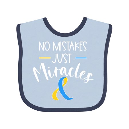 

Inktastic No Mistakes Just Miracles Down Syndrome Awareness Gift Baby Boy or Baby Girl Bib