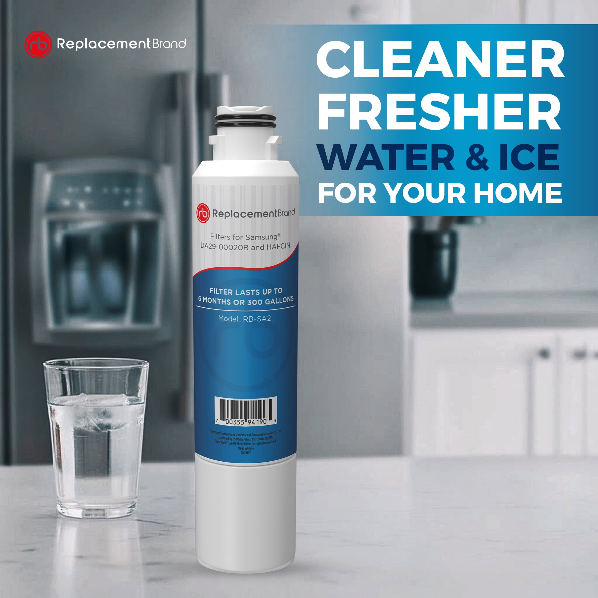 ReplacementBrand DA29-00020B Comparable Replacement for Samsung DA29-00020B HAF-CIN/EXP Aqua-Pire Plus Refrigerator Water Filter