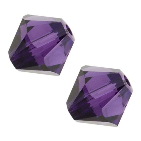 24Pcs Adabele Austrian 10Mm Faceted Loose Bicone Crystal Beads Purple Velvet Compatible With Swarovski Crystals 5301/5328 Ssb1027