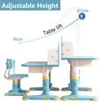 thumbnail image 3 of Aqmeifen Kids Desk Chair Set Height Adjustable Children School Study Table Student Desk with Wide Desktop & Drawer for Boys Girls Blue, 3 of 7