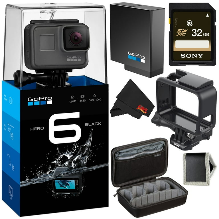 GoPro HERO6 Black Action Camera- Silver Bundle w/ 32gb microSDHC