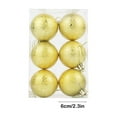 thumbnail image 3 of Christmas Decoration Balls, Christmas Tree Ornaments, 6 PCS Red Gold White Hanging Balls Set, Plastic Material Durable Holiday Decor, 3 of 7