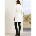 thumbnail image 3 of DARING DIVA Women's Lapel Collared Belted Trench Outerwear Coat L White, 3 of 6