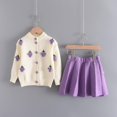 thumbnail image 4 of HSHDLDF Toddler Girls Fall Winter Clothes Long Sleeve Knit Sweater Tops+Pleated Mini Skirt 2Pcs Clothes Outfit, 4 of 7