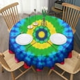 thumbnail image 3 of Colorful Tie Dye Circle Pattern Round Tablecloth 60"x60",Wrinkle Wipeable Table Cloth for Kitchen Dining Room Picnic Patio Party, 3 of 6