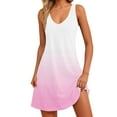thumbnail image 2 of Lovskoo Women's Summer Dresses 2025 Beach Casual Sleeveless Gradient Print V Neck Dress Loose Tank Sundress with Pocket Pink, 2 of 7