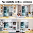 thumbnail image 6 of Teal Gray Kitchen Curtains Short 45 Inch Length, Modern Oil Painted Art Abstract Geometric Grommet Top Bedroom Living Room Curtains, Light Filtering Cafe Curtain Drapes 2 Panels Set 84''x45'', 6 of 9