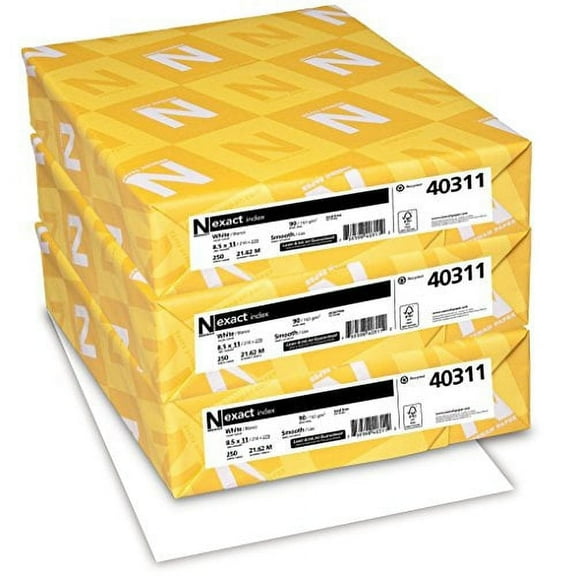 Neenah Exact Index Cardstock VRqSh, 250 Sheets, 3Pack (8.5 x 11/90 lb)