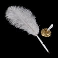 thumbnail image 4 of Soporte de Metal Zulema con pluma de avestruz para firma en Boda, 4 of 5