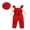 Red, variant on BLVB Toddler Baby Girl Valentines Clothes Mock Neck Ribbed Tops Bowknot Overalls Suspender Pants with Hats Set