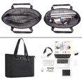 thumbnail image 2 of Mosiso 15.6 17 Laptop Tote Bag Ladies Women Travel Business Shopping Shoulder Bag Waterproof School Handbag with Adjustable Strap & Compartment, Black, 2 of 7