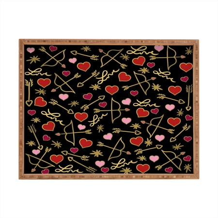 

Society6 Lisa Argyropoulos Cupid Love on Black 18 x 14 Rectangle Large Bamboo Tray