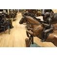 thumbnail image 4 of Nifao Jockey and Horse Jump a Fence Bronze Statue – Garden Outdoor Decor Sculpture, 60"L x 30"W x 51"H, 4 of 13