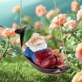 thumbnail image 5 of HAHUT Funny Garden Gnomes Decorations Outdoor Cute Resin Hammock Gnome Hanging Statues Garden Decor Backyard Art (Red), 5 of 10