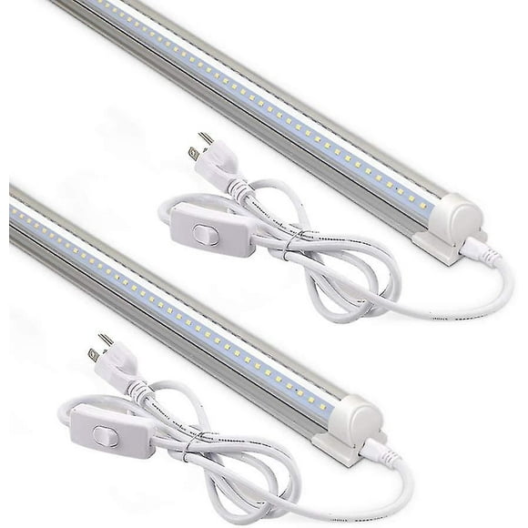 Led Shop Light 2ft, 20w 2500lm 5000k, T8 Led Light Fixture, Clear Cover, Ceiling And Utility Shop Light, Linkable Tube Lights, Shop Lights For Room, G