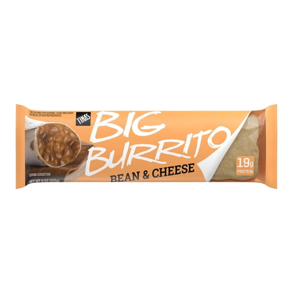 Tina's Big Burrito Bean & Cheese, Packaged Burrito, 9 oz, 1 Count