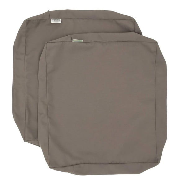 CozyLounge Housses de Coussin de Chaise de Patio Extérieures Déperlantes Taupe Intemporel (22"x20"x4" (2 Housses))