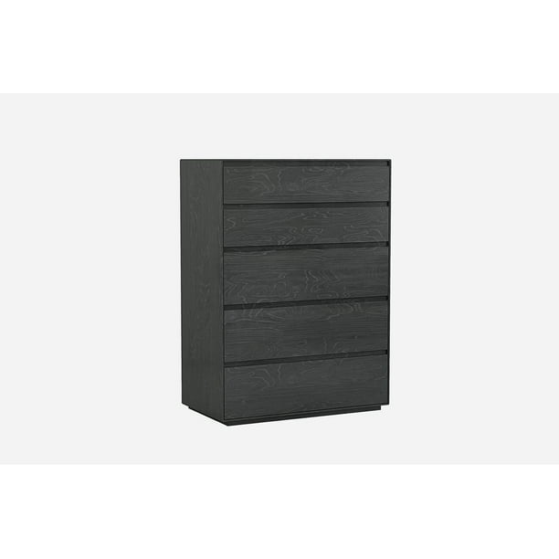 Malibu Chest of Drawers, high gloss Grey, 5 self close drawers