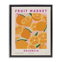 Stupell Industries Fruit Market Oranges Food & Beverage Painting Black Floater Framed Canvas Art Print Wall Art, 25 x 31