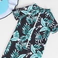 thumbnail image 4 of TOWED22 Baby Boy Girl Swimsuit with Hat Short Sleeve Rash Guard Sunsuit Beachwear Print Zipper One Piece Swimwear Dark Green,12-18 M, 4 of 4