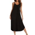 thumbnail image 3 of Taqqpue Plus Size Cotton Nightgowns for Women Long Sleep Dress Soft Sleepwear Tank Dress Women Spaghetti Strap Night Gowns Sleeveless Sleep Shirts, 3 of 8