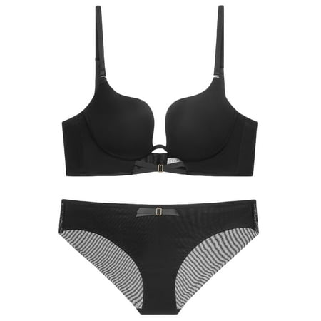 

REORIAFEE Women s Cute Lingerie Underwear Honeymoon Sexy Sports Underwear Lingerie Everyday Bras Underpants Set Black 80B