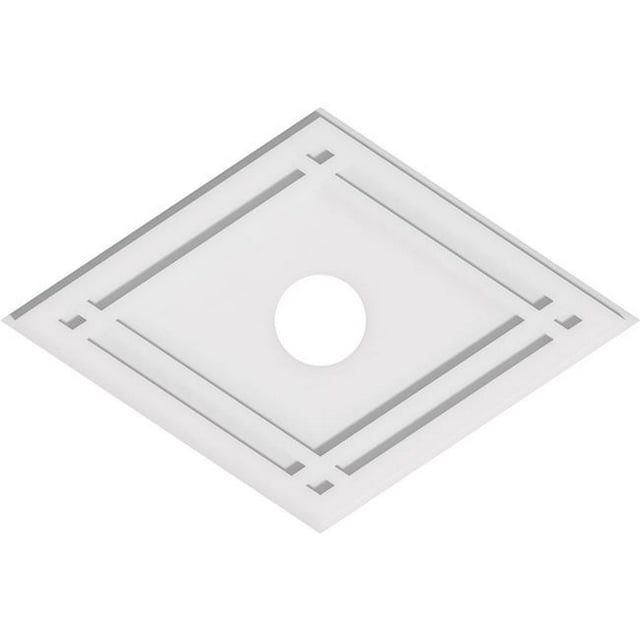 Ekena Millwork CMP28X18DD-04000 4 in. ID x 9.75 in. Rectangle Diamond Architectural Grade PVC Contemporary Ceiling Medallion