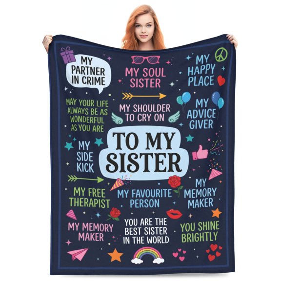 Sister Blanket Mothers Day Throw Blanket Soft Cozy Lounge Decor Warm Home Decor Birthday Present 50x40